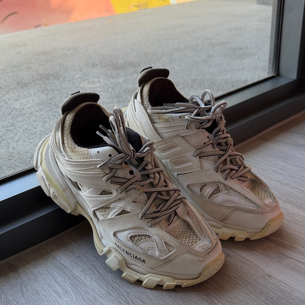 Balenciaga Beige and Black Athletic Shoes